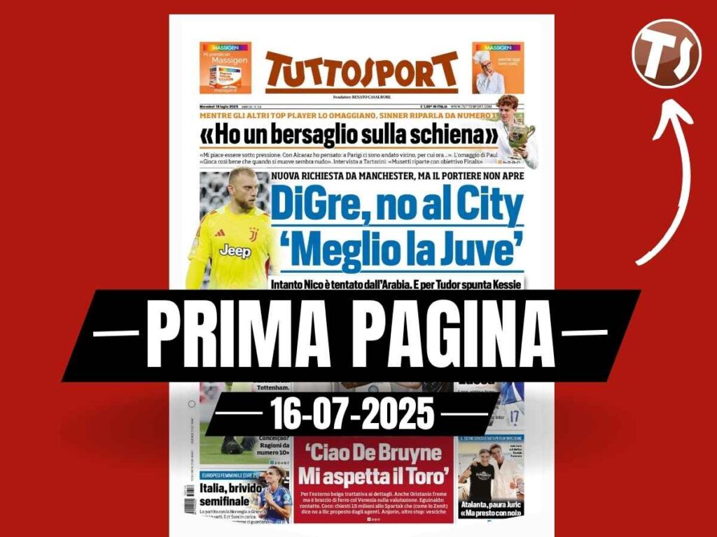 Prima pagina Tuttosport: "Juventus, per Tudor spunta Kessié"