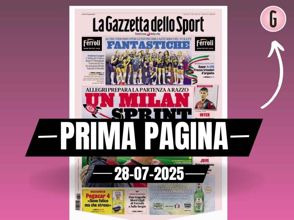 Prima pagina Gazzetta dello Sport: "Allegri prepara un Milan sprint"