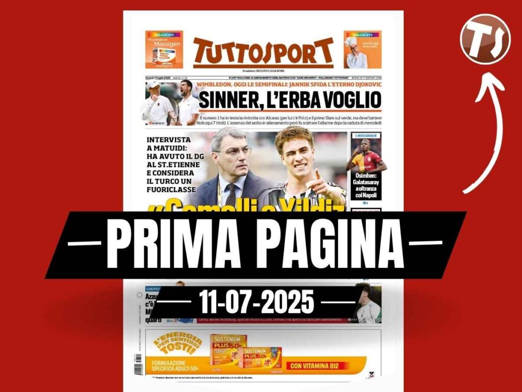 Prima Pagina Tuttosport 11 luglio