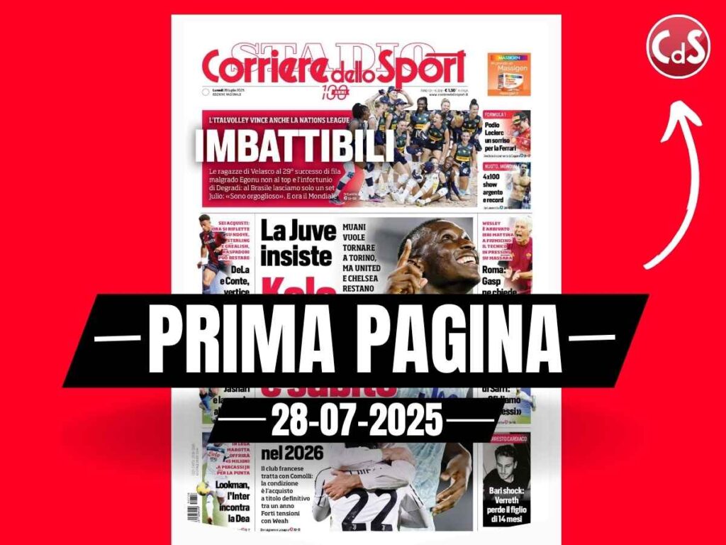 Prima pagina Corriere dello Sport: "Milan, Jashari e la caccia al numero 9"