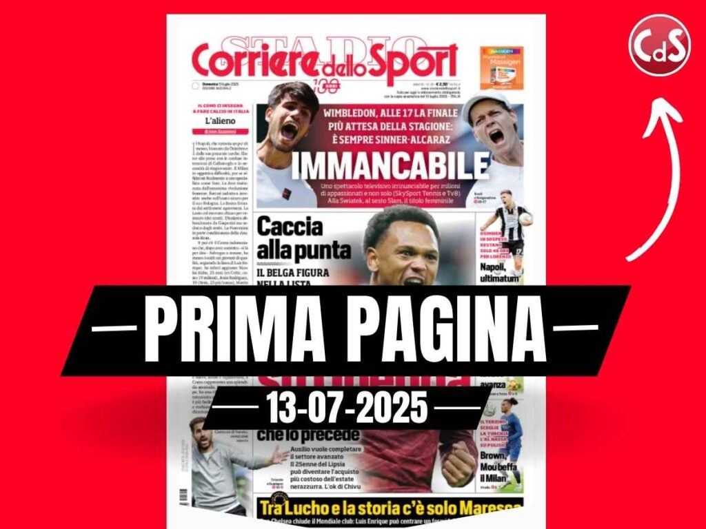 Prima pagina Corriere dello Sport: Brown, Mou beffa il Milan