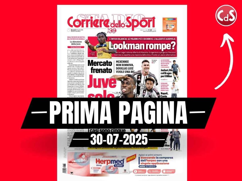 Prima pagina Corriere dello Sport: "Jashari, lite con il Bruges per il Milan"