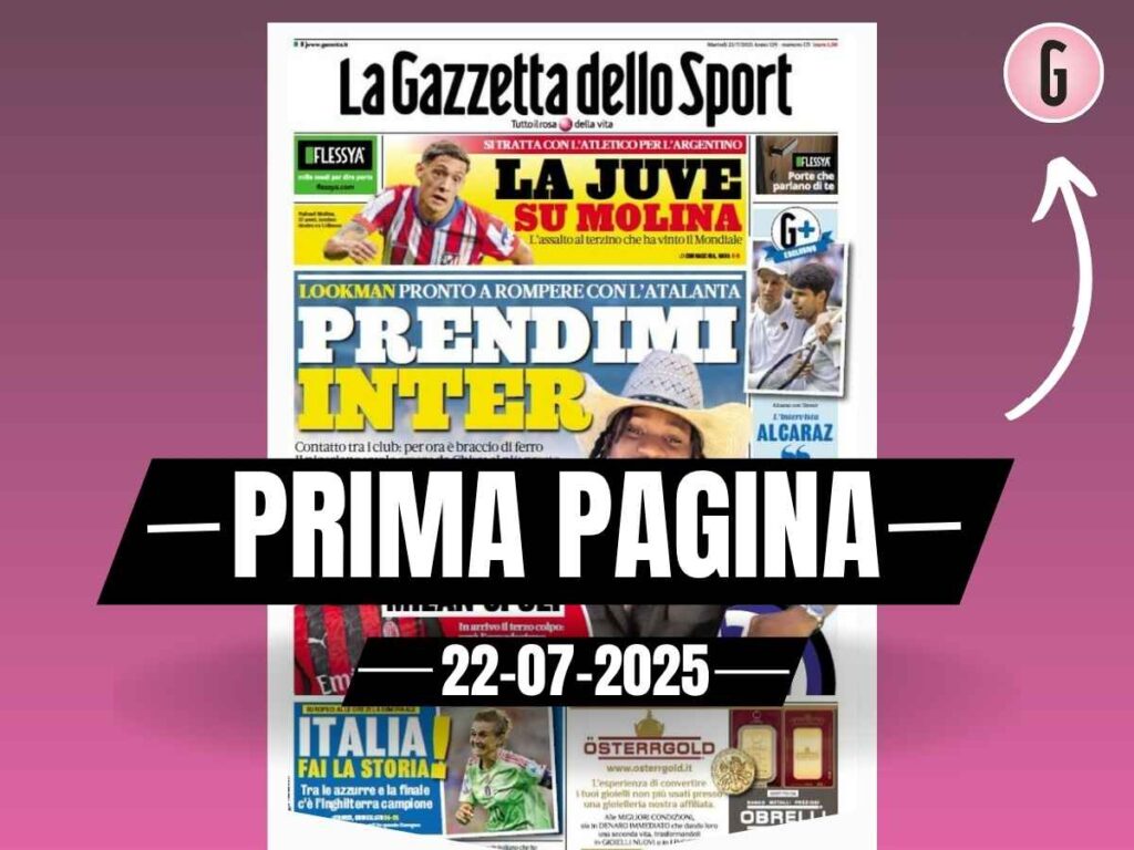 Prima pagina Gazzetta dello Sport: "Estupinan, Milan ci sei"