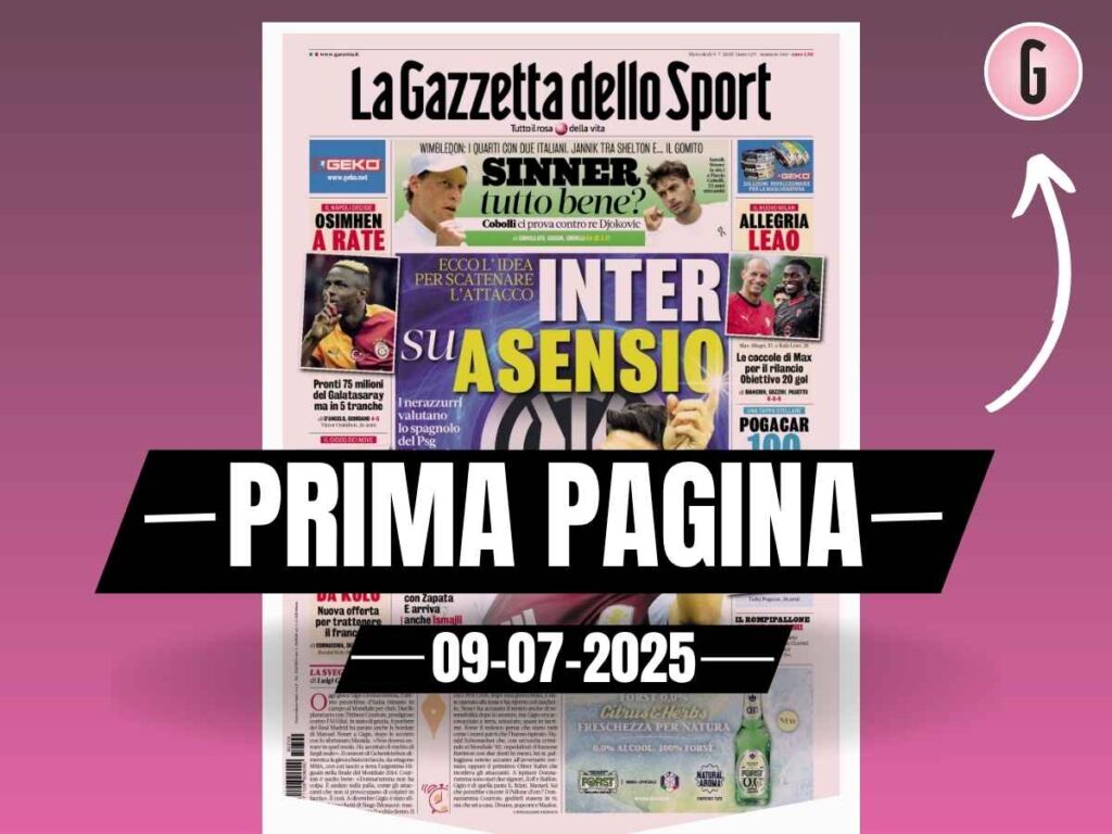 Prima pagina Gazzetta dello Sport: "Allegri, coccole a Leao"