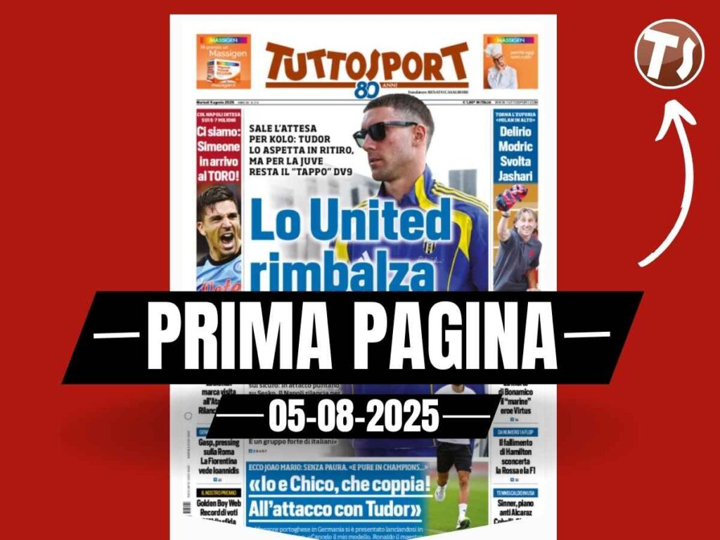 Prima pagina Tuttosport: Milan, delirio Modric, svolta Jashari. Vlahovic ...