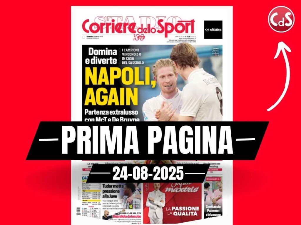 Prima pagina Corriere dello Sport: Milan al buio. EuroBonazzoli