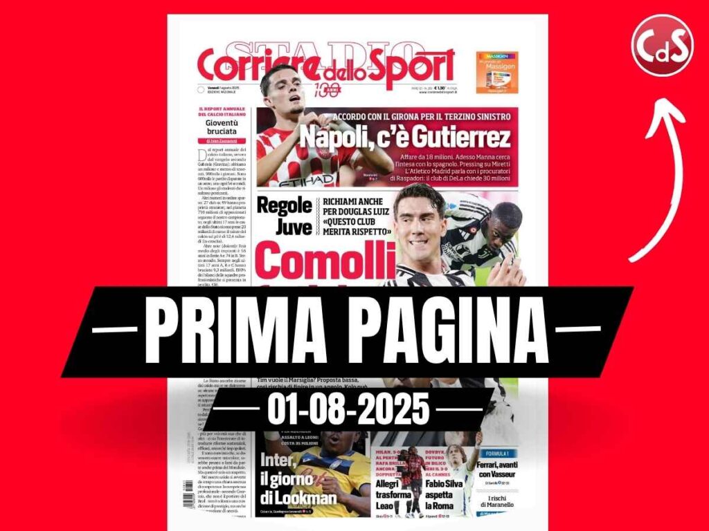 Prima pagina Corriere dello Sport: "Milan, Allegri trasforma Leao"