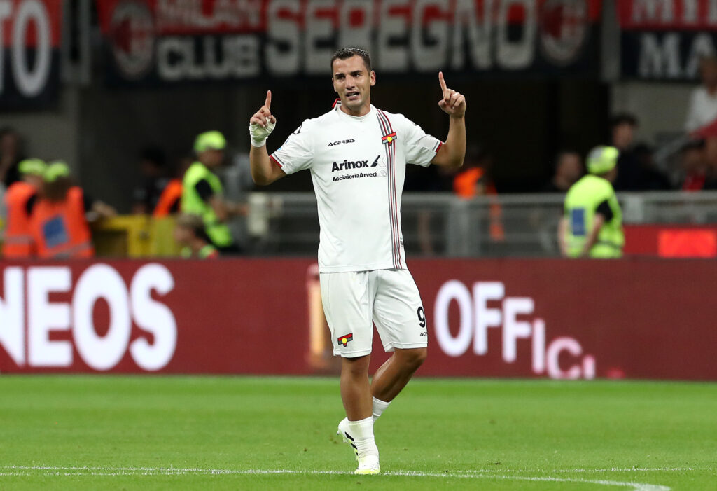 esultanza gol Federico Bonazzoli Cremonese Milan-Cremonese 1-2 Serie A 2025-2026