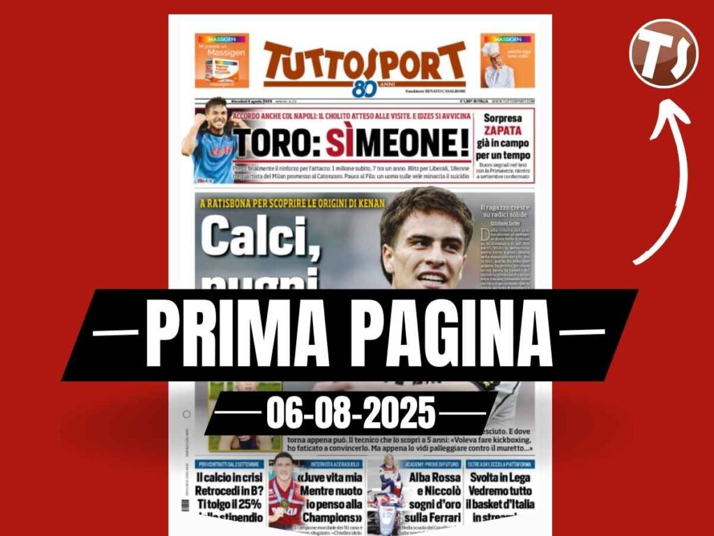 Prima pagina Tuttosport: retrocedi in B? Meno 25% allo stipendio