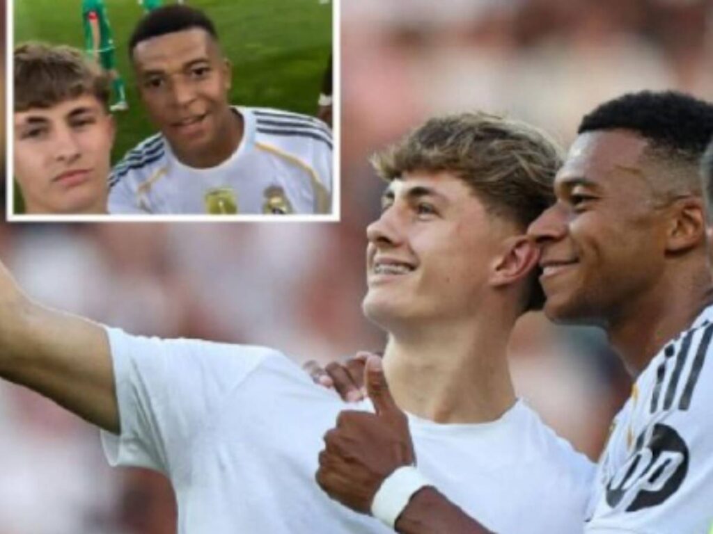 Real Madrid, un tifoso fa invasione: vuole il selfie di Mbappé | VIDEO (screen Gazzetta.it)