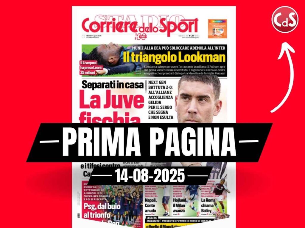 Prima pagina Corriere dello Sport: Hojlund, il Milan avanza. Segnali positivi