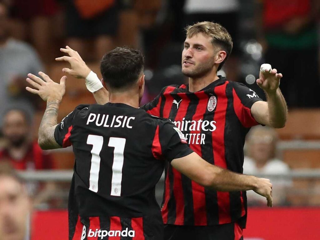 Pulisic Giménez AC Milan Milan-Bari 2-0 Coppa Italia 2025-2026