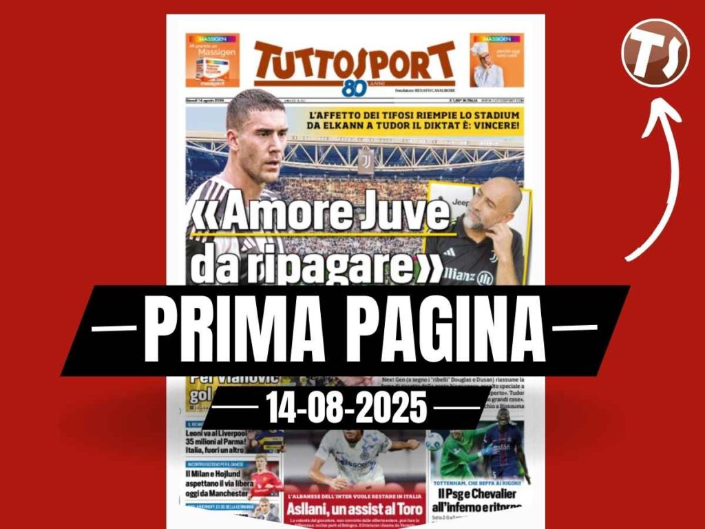 Prima pagina Tuttosport: Milan, Hojlund aspettano via libera da Manchester