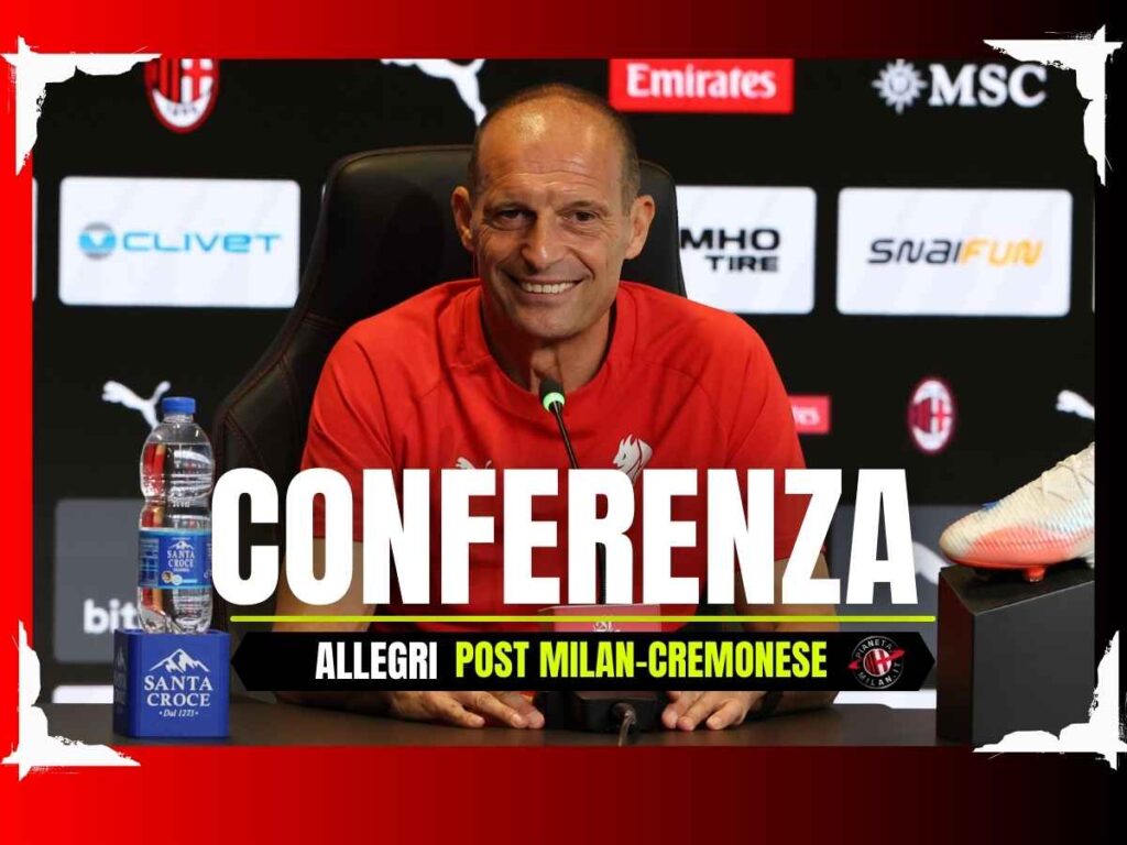 Conferenza Allegri post Milan-Cremonese 23 agosto 2025