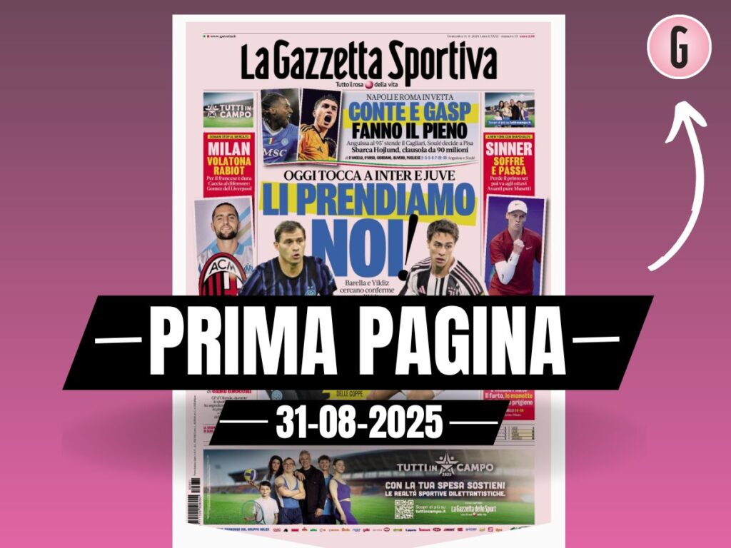 Prima pagina Gazzetta DATA
