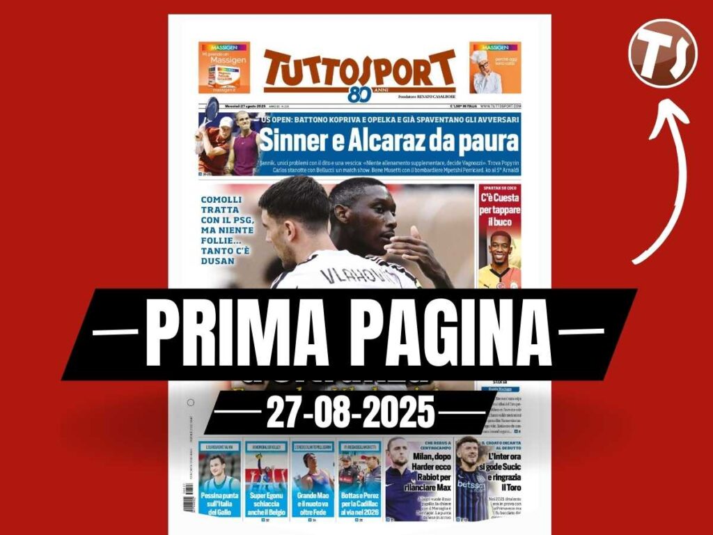 Prima pagina Tuttosport: "Milan, dopo Harder ecco Rabiot"