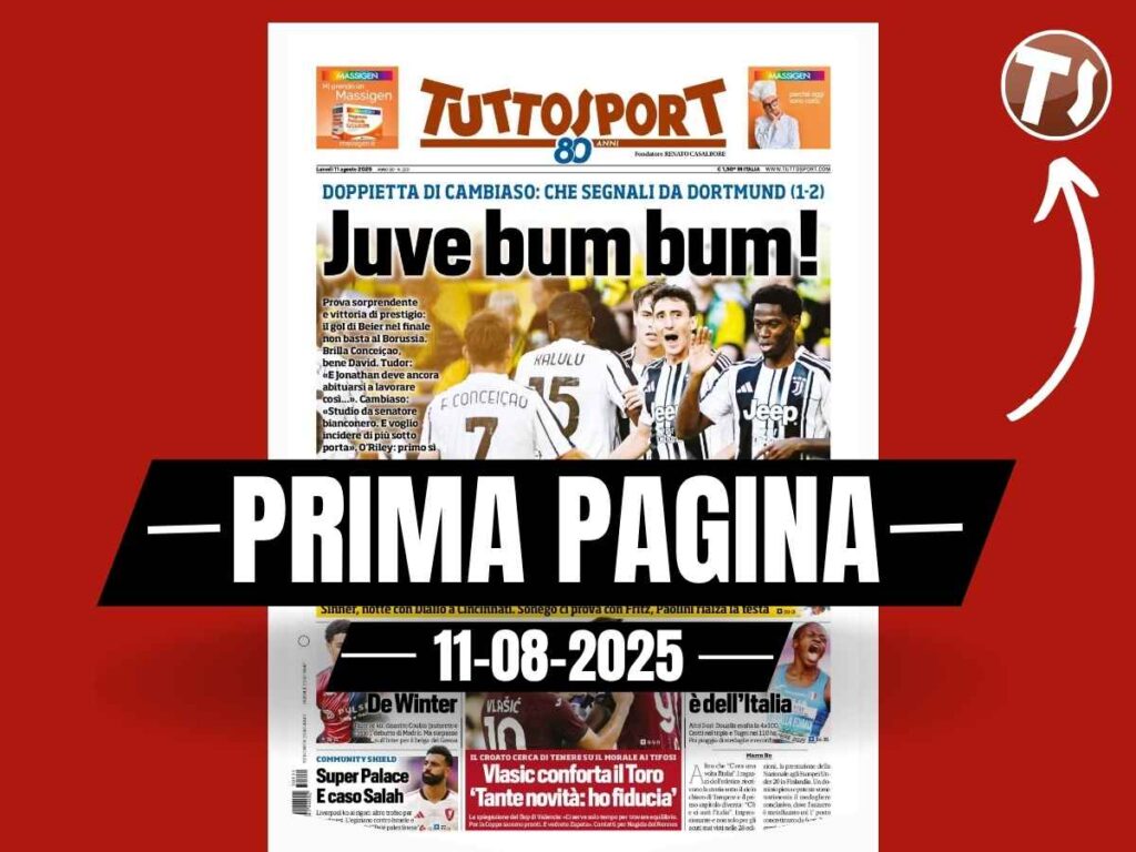 Prima pagina Tuttosport: "Ahi, Milan! Però ecco De Winter"