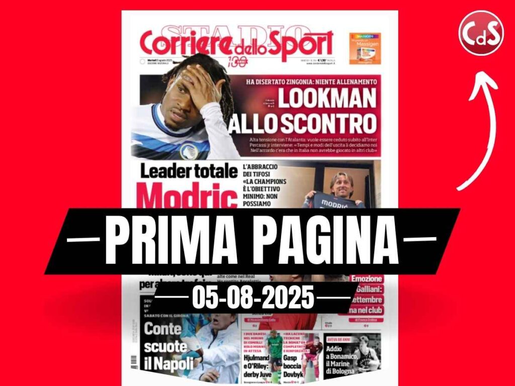 Prima pagina Corriere dello Sport: Galliani torna al Milan. Svolta Jashari