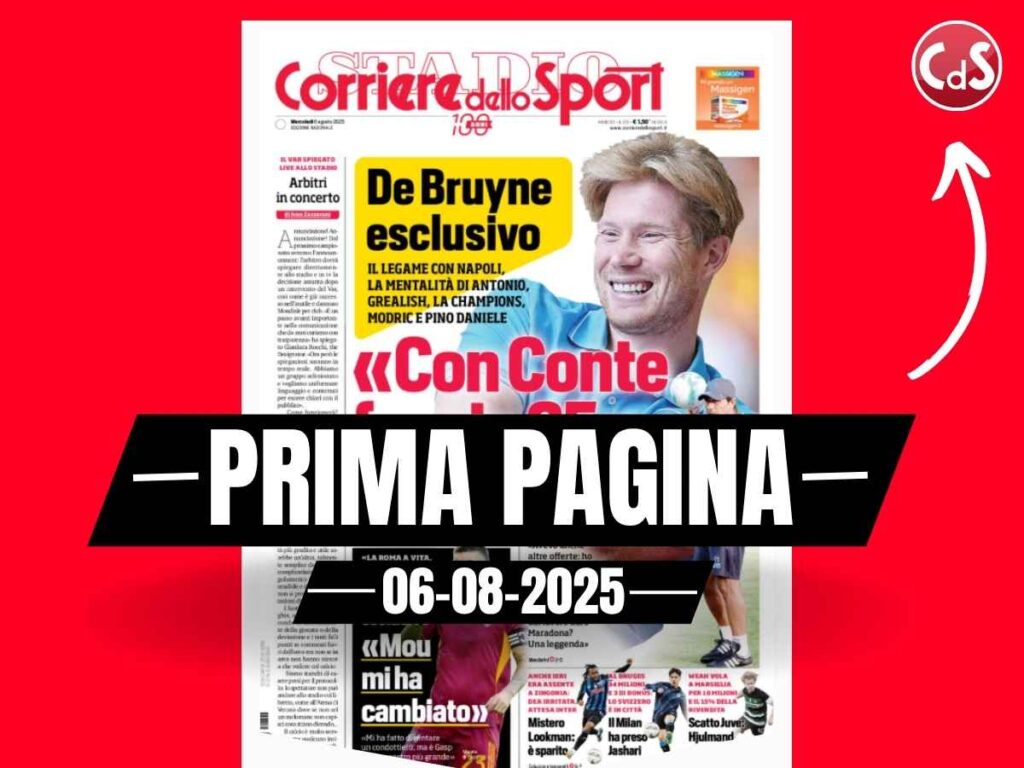 Prima pagina Corriere dello Sport: il Milan ha preso Jashari