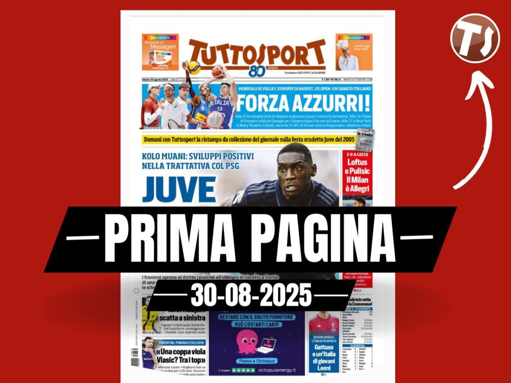 Prima pagina Tuttosport DATA