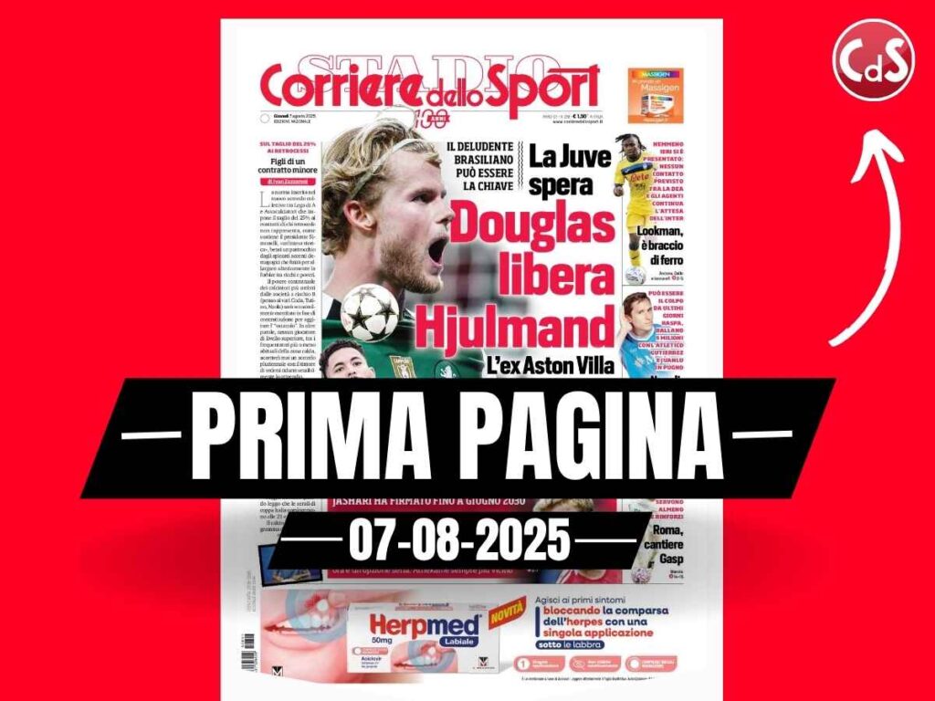 Prima pagina Corriere dello Sport: "Milan, Hojlund opzione seria"