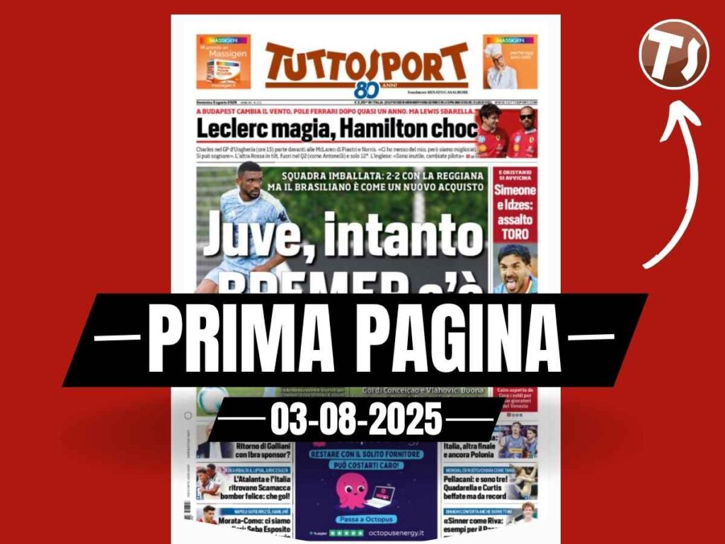 Prima pagina Tuttosport: clamoroso al Milan ritorna Galliani?