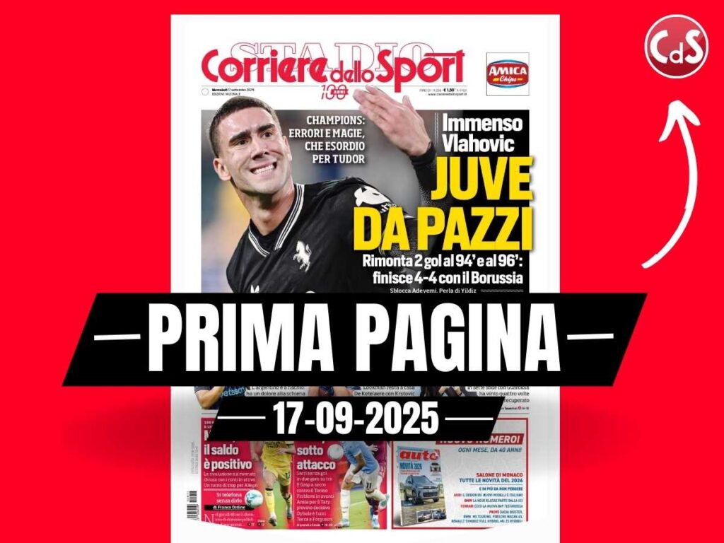 Prima pagina Corriere dello Sport: "Milan, il saldo è positivo"