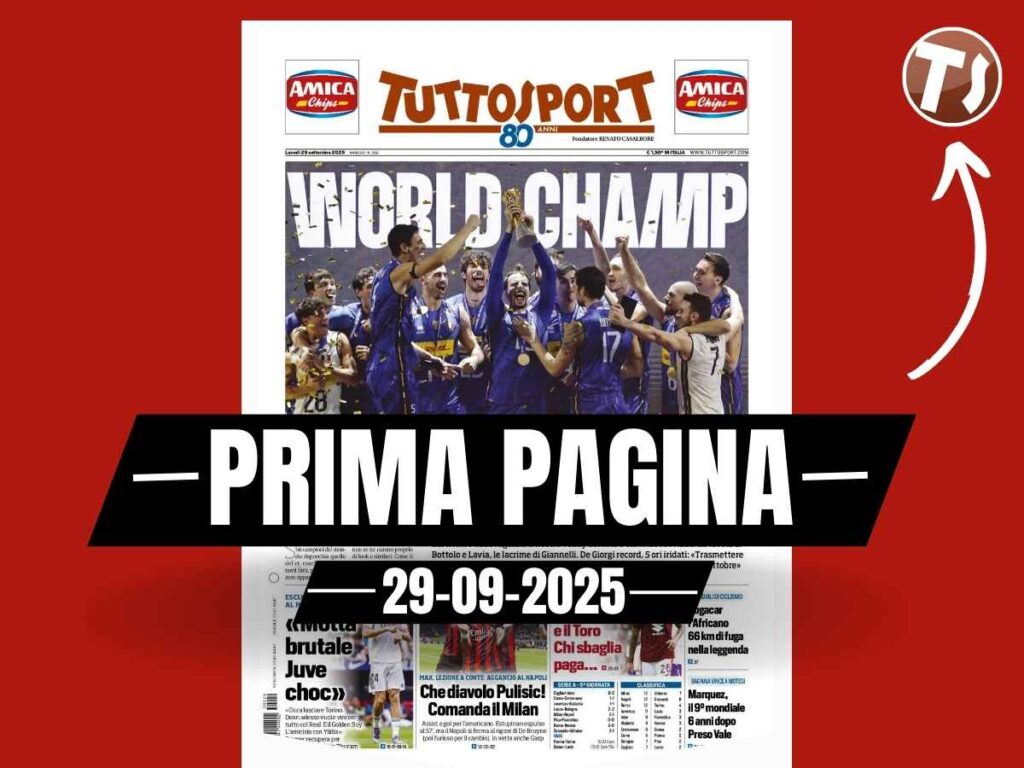Prima pagina Tuttosport: "Che diavolo Pulisic! Comanda il Milan. Max, lezione a Conte"