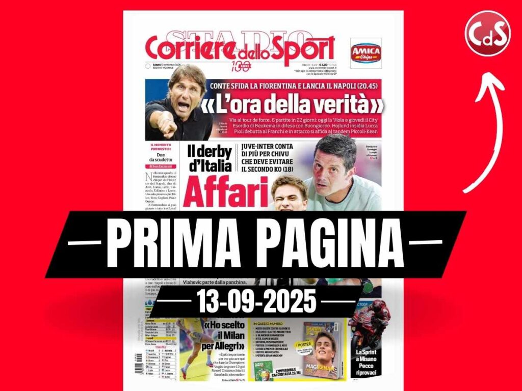 Prima pagina Corriere dello Sport: "Rabiot: 'Ho scelto il Milan per Allegri'"