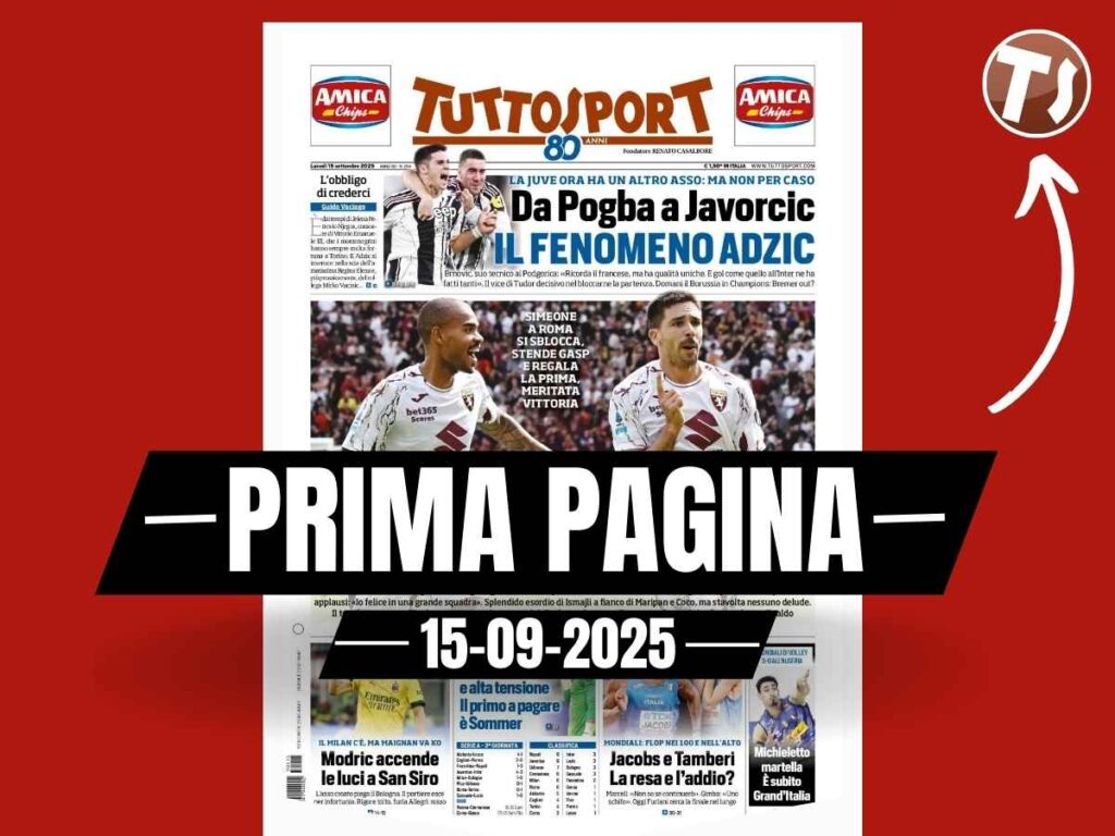 Prima pagina Tuttosport: "Milan, Modric accende le luci a San Siro"