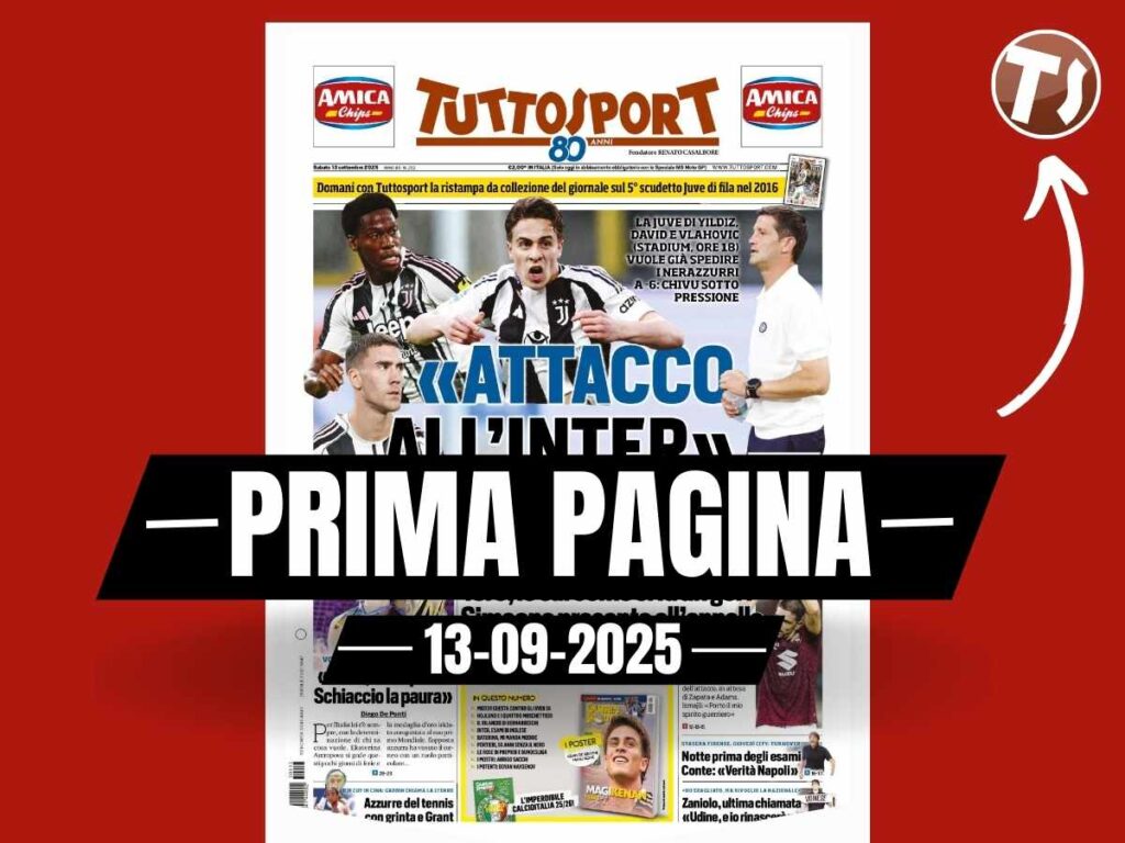 Prima pagina Tuttosport: "Juventus, attacco all'Inter"
