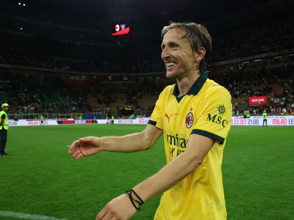 esultanza gol Luka Modric AC Milan Milan-Bologna 1-0 Serie A 2025-2026