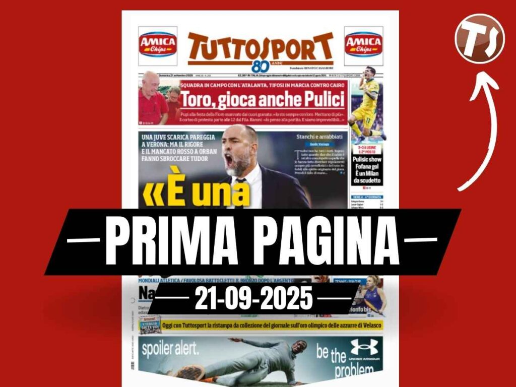 Prima pagina Tuttosport: Pulisic show, gol di Fofana. Milan da Scudetto