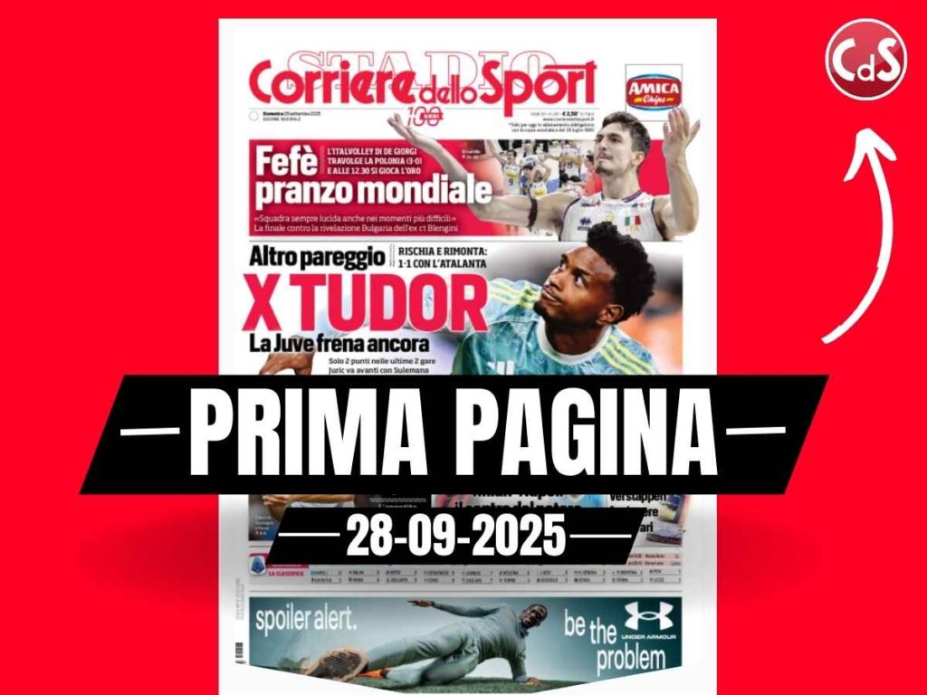 Prima pagina Corriere dello Sport: Milan-Napoli, il centro al potere