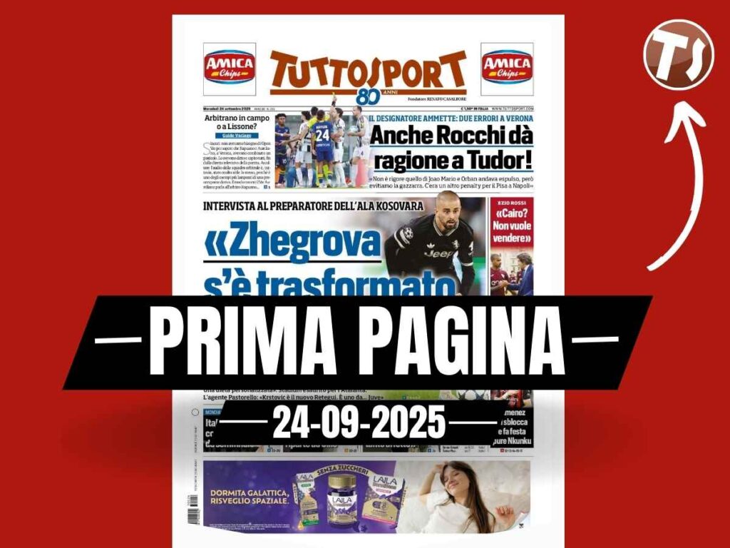 Prima pagina Tuttosport: "Milan-Lecce 3-0, Giménez si sblocca e fa festa pure Nkunku"