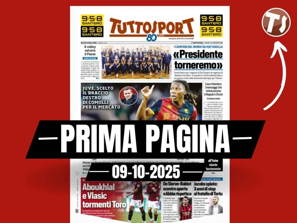 Prima pagina Tuttosport: "De Siervo-Rabiot scontro aperto"