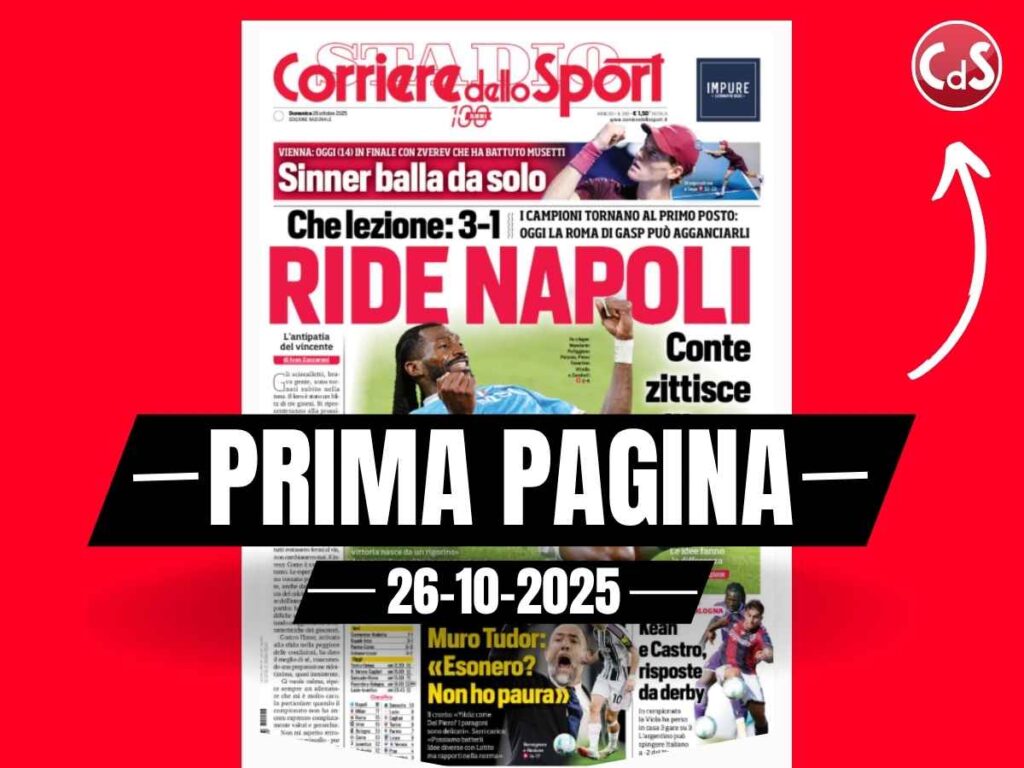 Prima pagina Corriere dello Sport: spazio alla giornata di Serie A
