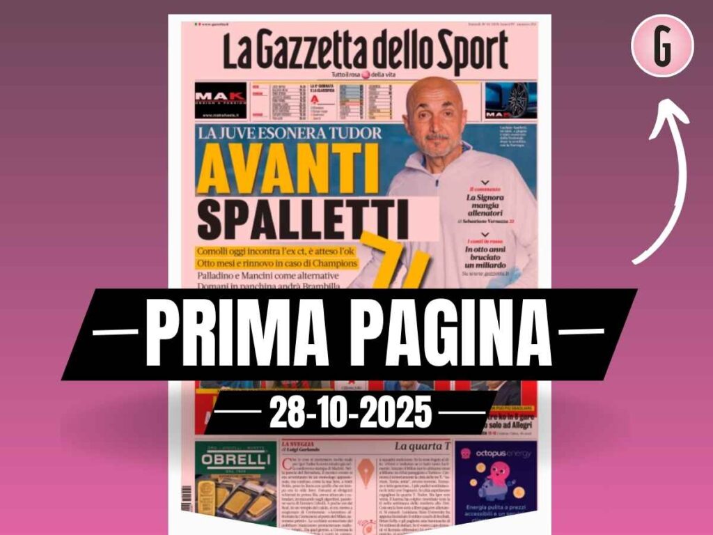 Prima pagina Gazzetta dello Sport: "Atalanta-Milan, Lookman e Leao, duello a tutta velocità"