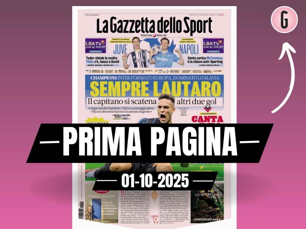 Prima pagina Gazzetta dello Sport: "San Siro venduto: il nuovo stadio, un ovale da 70mila"