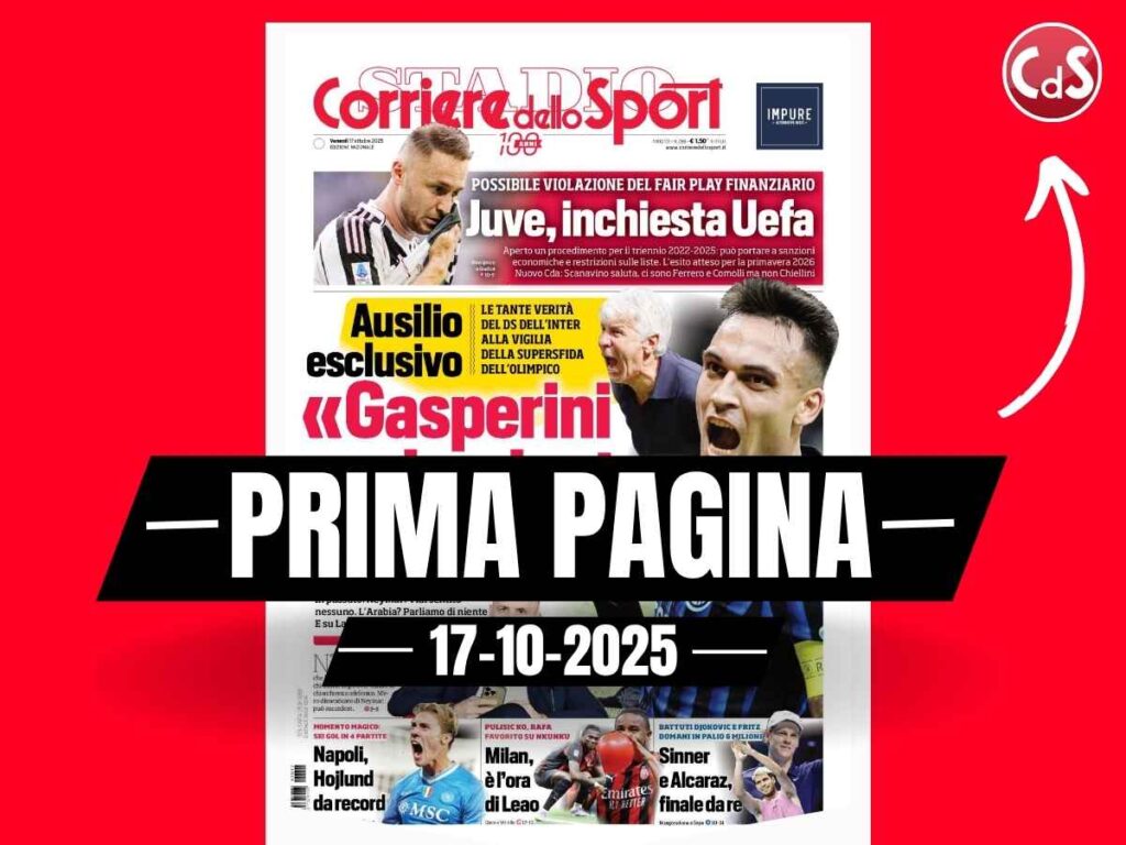 Prima pagina Corriere dello Sport: "Milan, è l'ora di Leao: Pulisic ko, è favorito su Nkunku"