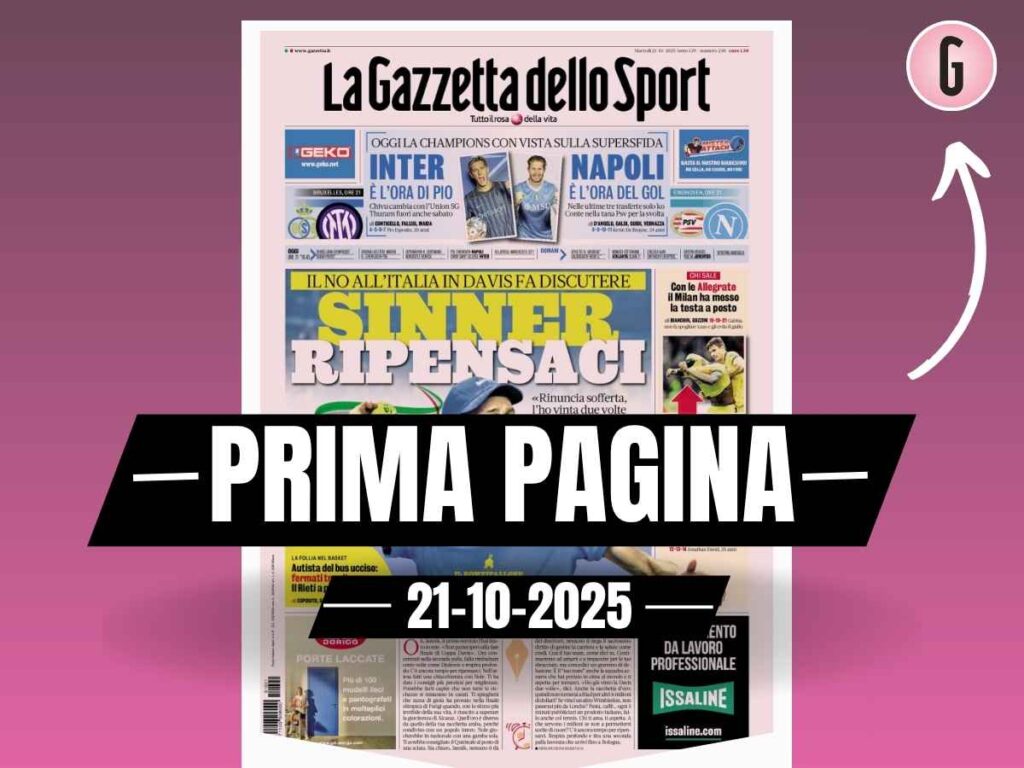 Prima pagina Gazzetta dello Sport: "Con le Allegrate il Milan ha messo la testa a posto"