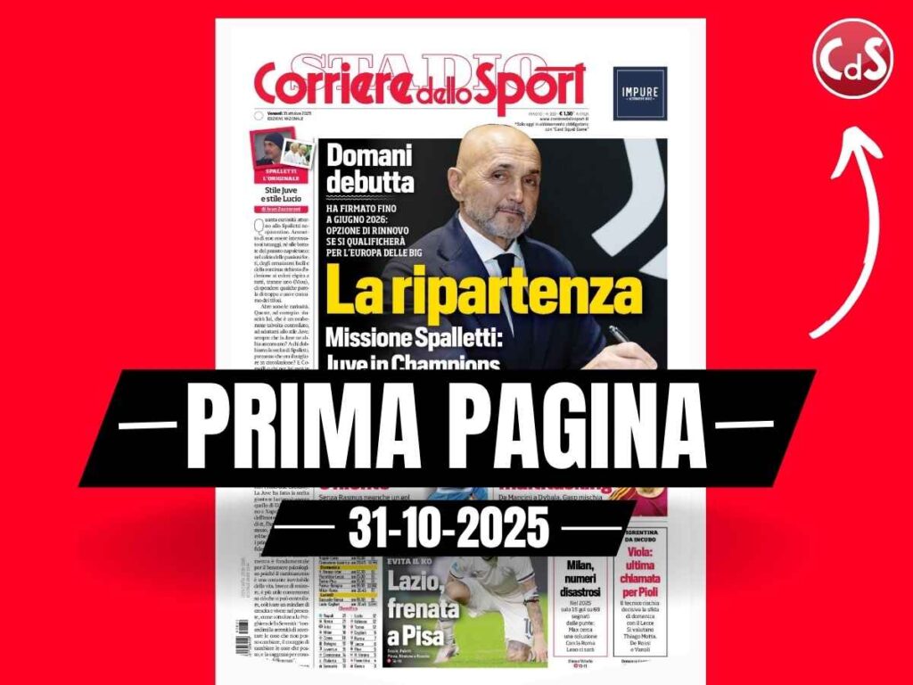 Prima pagina Corriere dello Sport: "Attacco Milan, il problema di Allegri: numeri disastrosi"
