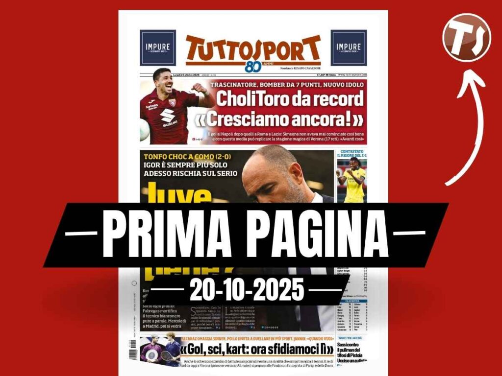 Prima pagina Tuttosport: "Leao si sveglia, Milan primo. Ira viola: contestato il rigore del 2-1"