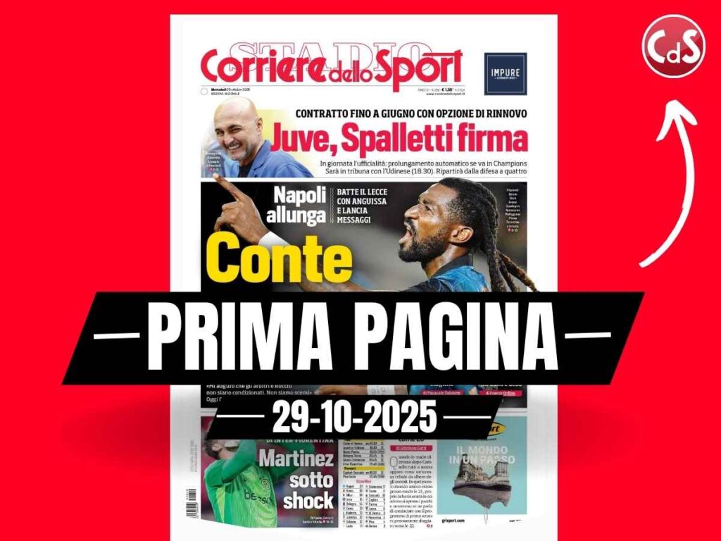 Prima pagina Corriere dello Sport: "Lookman frena il Milan: Allegri a - 3 dalla vetta"