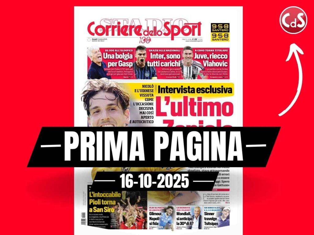 Prima pagina Corriere dello Sport: "Milan-Fiorentina, l'intoccabile Pioli torna a San Siro"