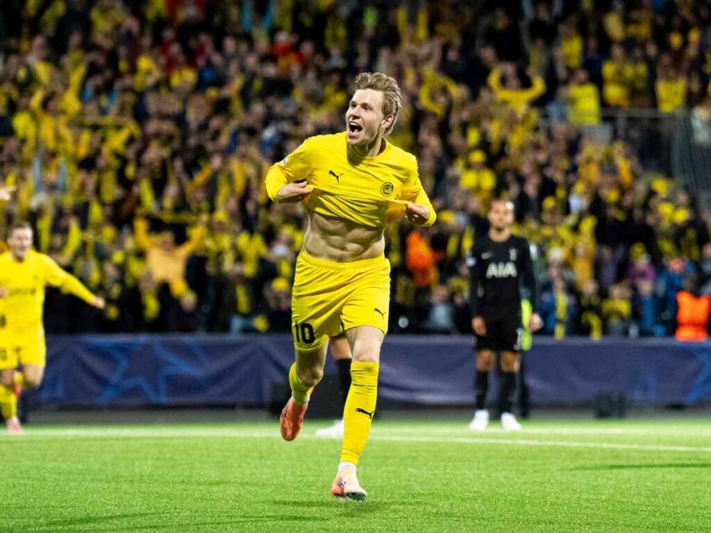 esultanza gol Jens-Petter Hauge Bodø/Glimt-Tottenham 2-2 Champions League 2025-2026