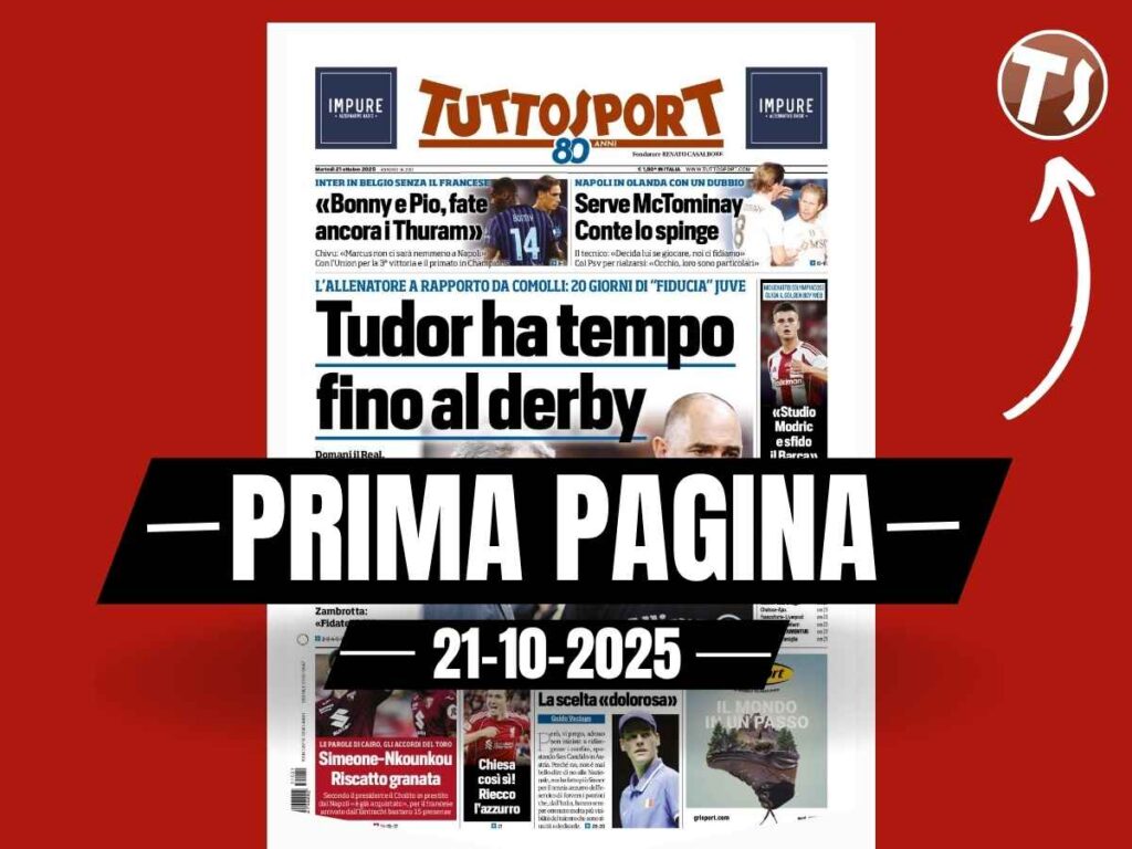 Prima pagina Tuttosport: "Mouzakitis (Olympiacos): 'Studio Modric e sfido il Barcellona'"