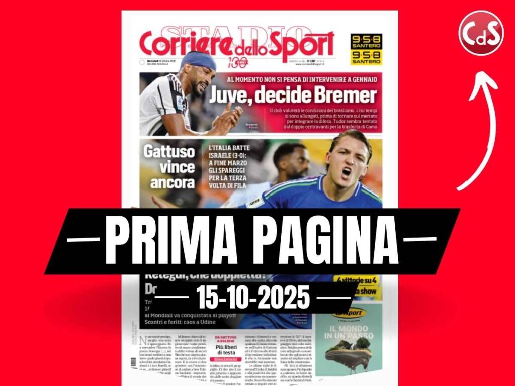 Prima pagina Corriere dello Sport: "L'Under 21 vola. Camarda show"