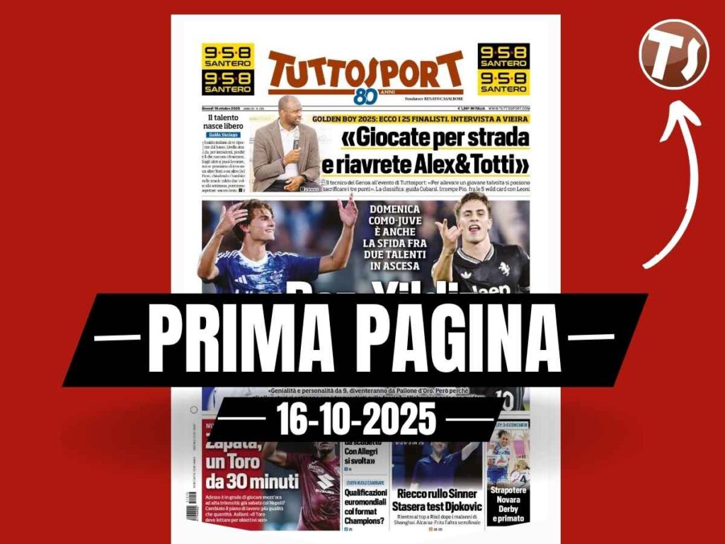 Prima pagina Tuttosport: "Donnarumma: 'Milan da Scudetto. Con Allegri si svolta"