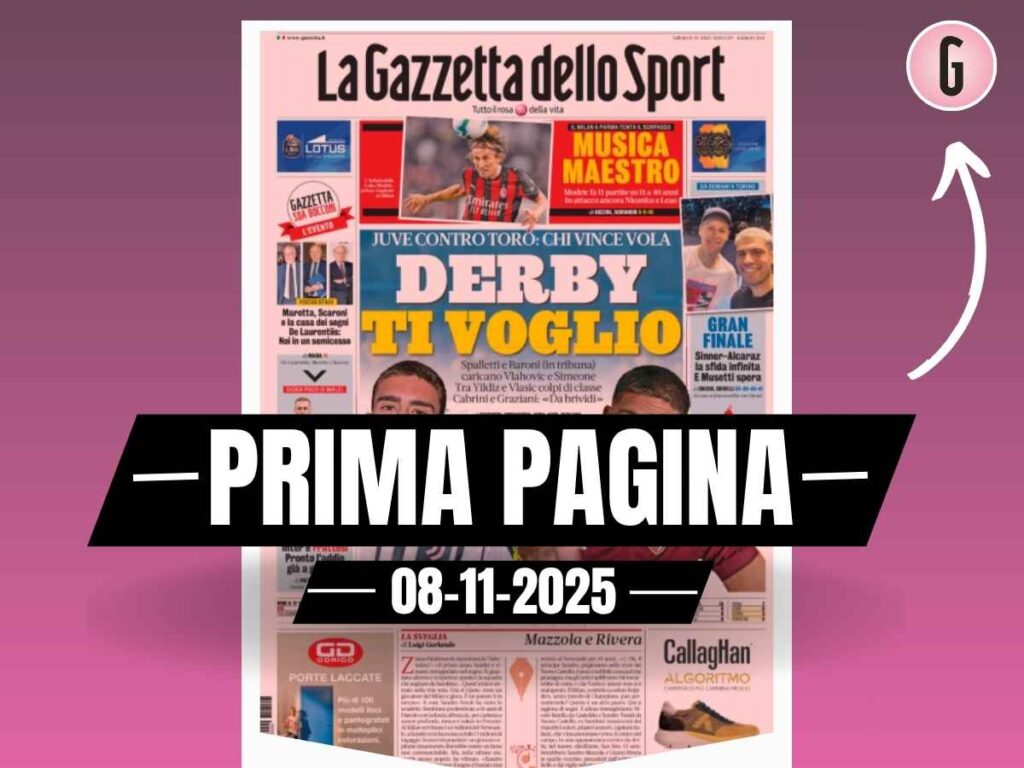 Prima pagina Gazzetta dello Sport: "Milan, musica maestro Modric"